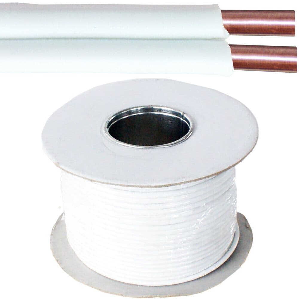 25m Bell Wire Speaker Cable 2 Core 0.2mm² 1 Amp CCA Door HiFi Audio Reel