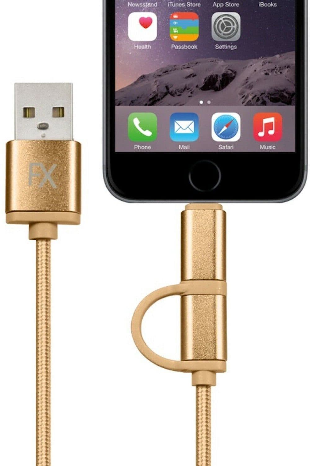 Nylon Braided USB Cable 2 1 Dual Lightning Cord
