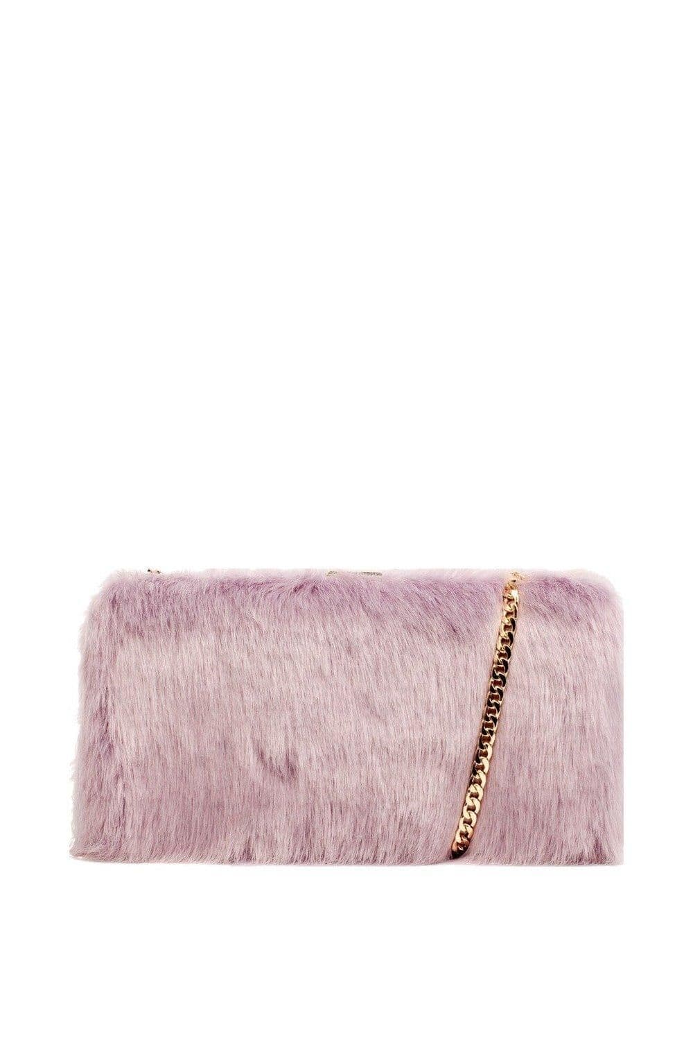 Faux Fur Clutch Bag & Chain