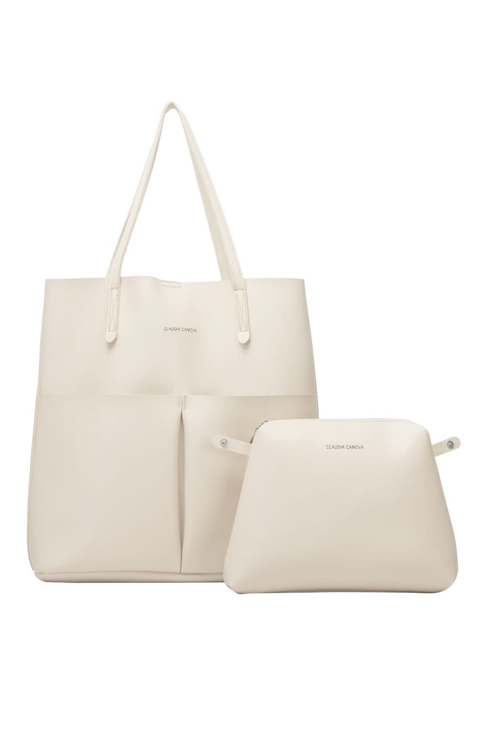 Unlined Pocket Shopper Tote Bag Light