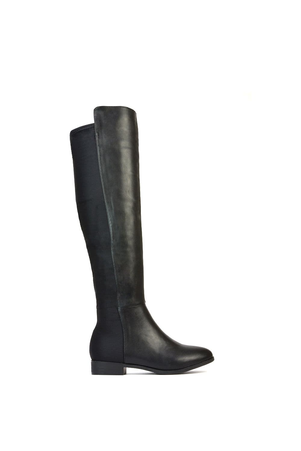 'Charleigh' Flat Elasticated Over The Knee Boots
