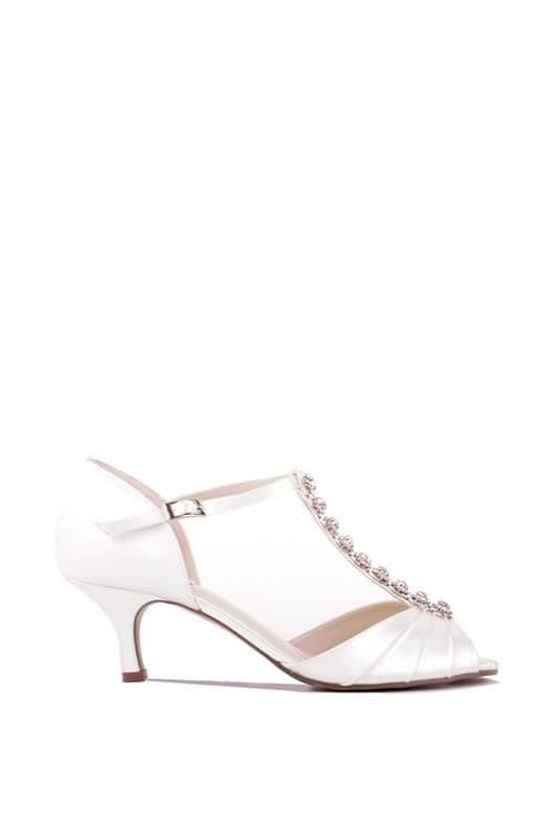 Satin 'Fantasy' Mid Kitten Heel T-bar Shoes