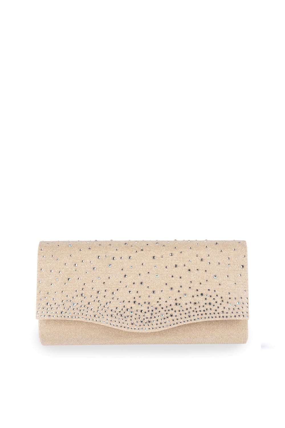 Paradox London Women's Glitter 'Deja' Clutch handbag in Metallic Gold