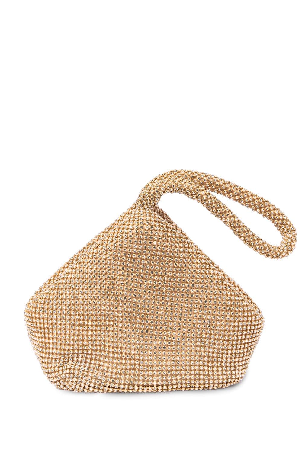 Paradox London Women's Dua Diamante Pouch Handbag in Metallic Gold