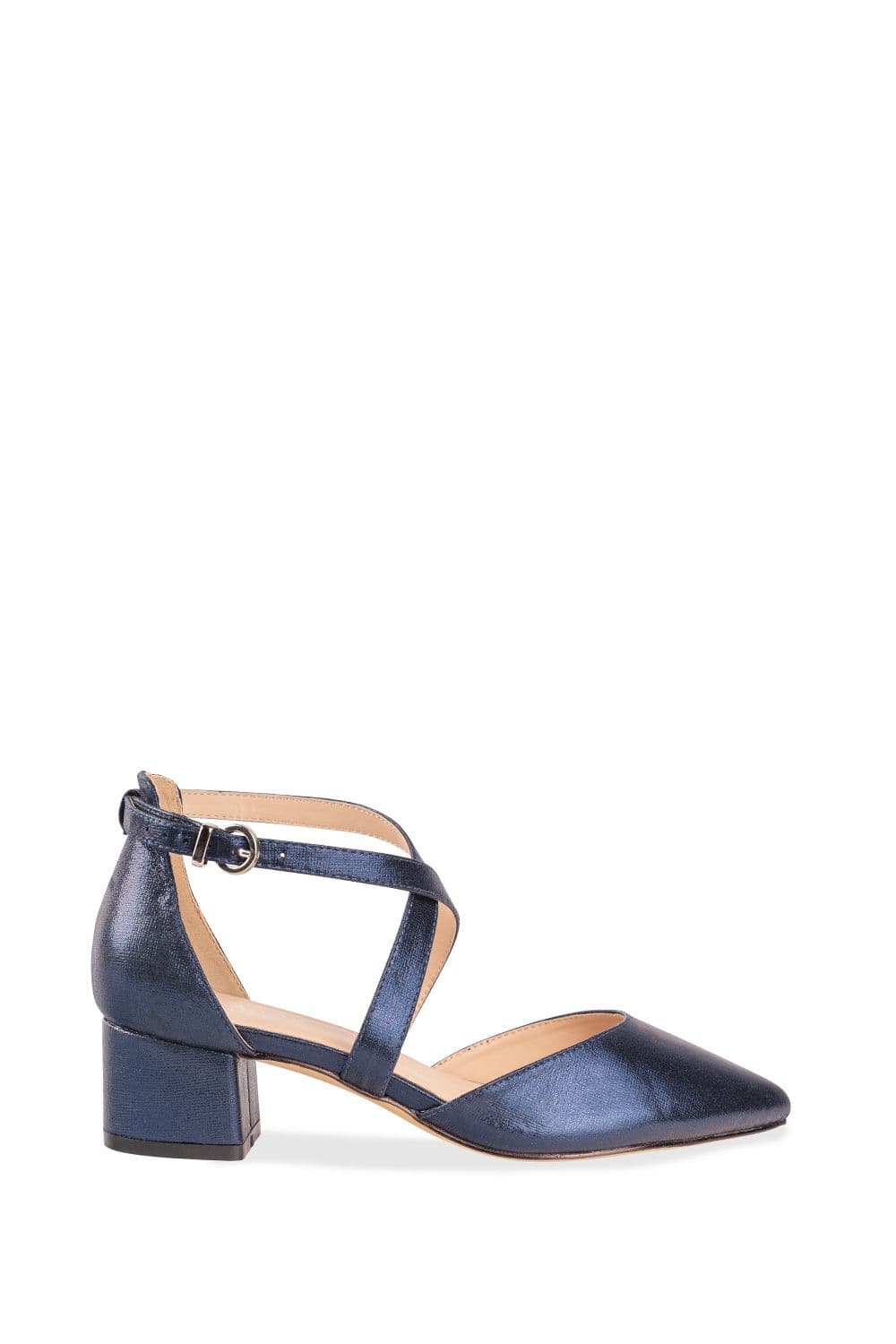 Paradox London Women's 'Fran' Wide Fit Low Block Heel Court Shoe in Navy | Size: 7