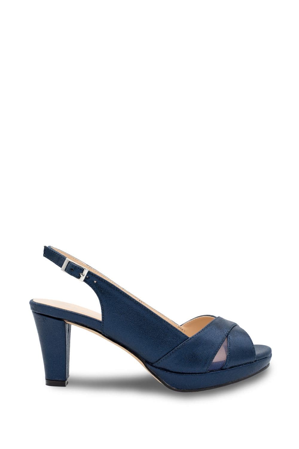 Paradox London Women's Faux Leather 'Luisa' Sling Back Platform Sandal in Navy | Size: 3