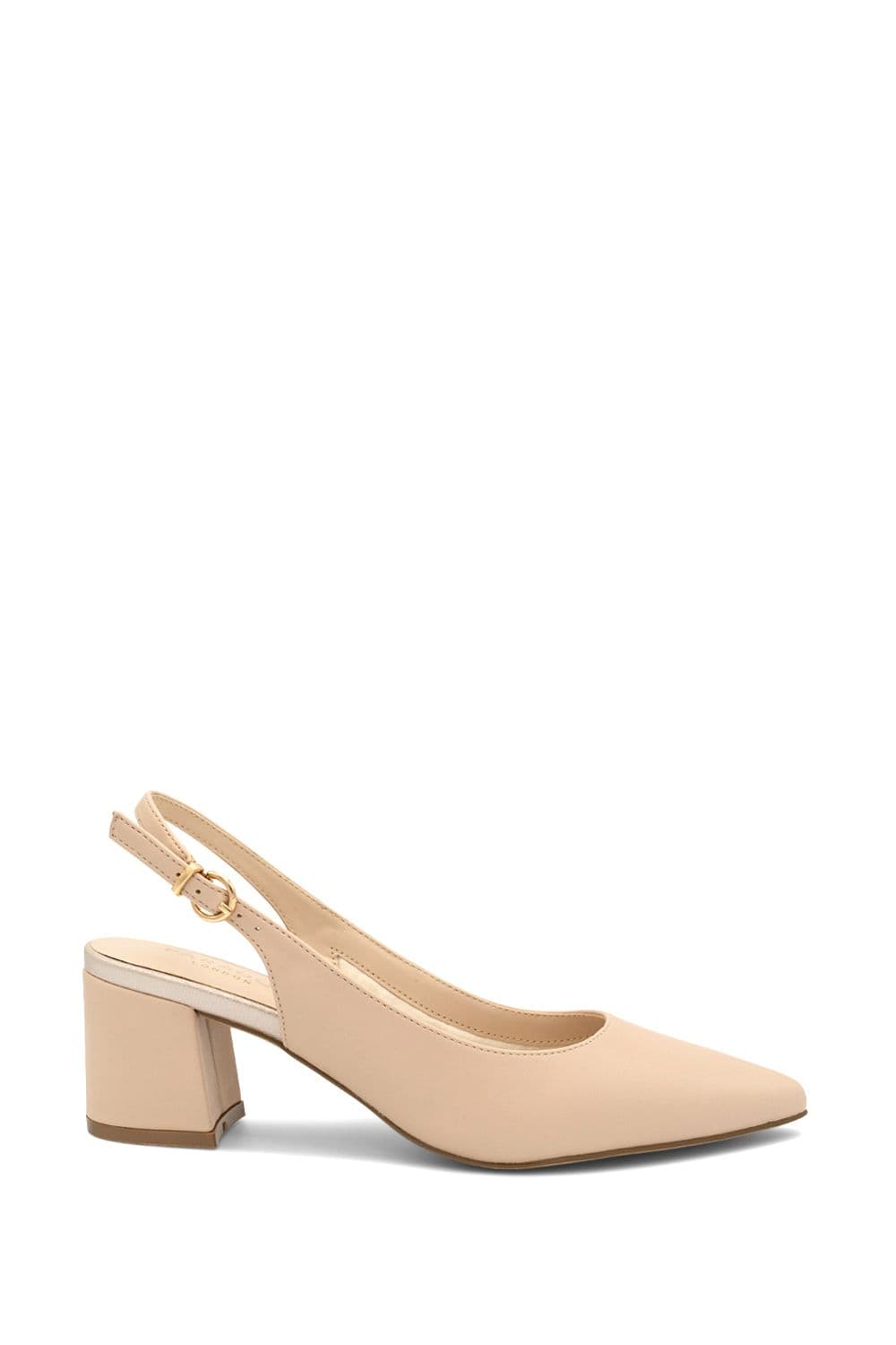 Paradox London Women's 'Isadora' Block Heel Slingback Court Shoes in Nude | Size: 5