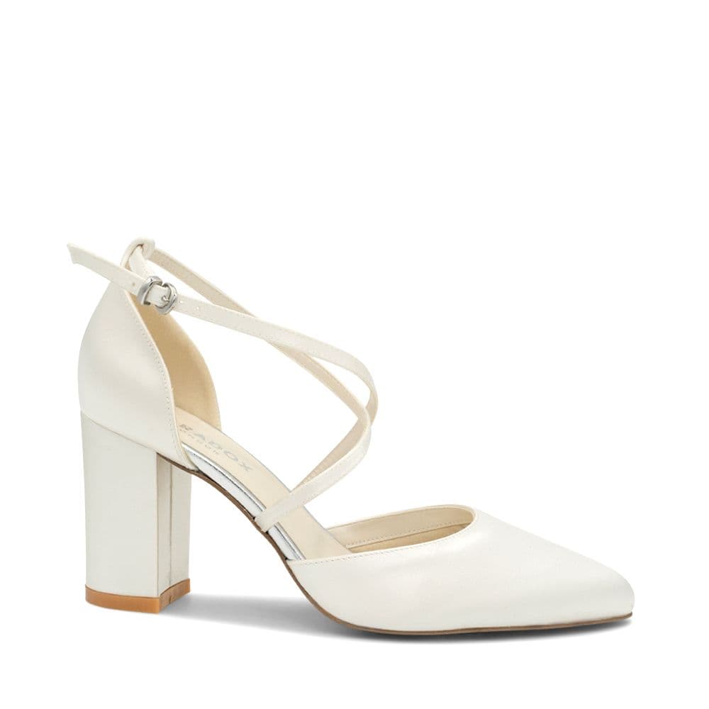 Dyeable satin 'Alysha' High Block Heel Court Shoes