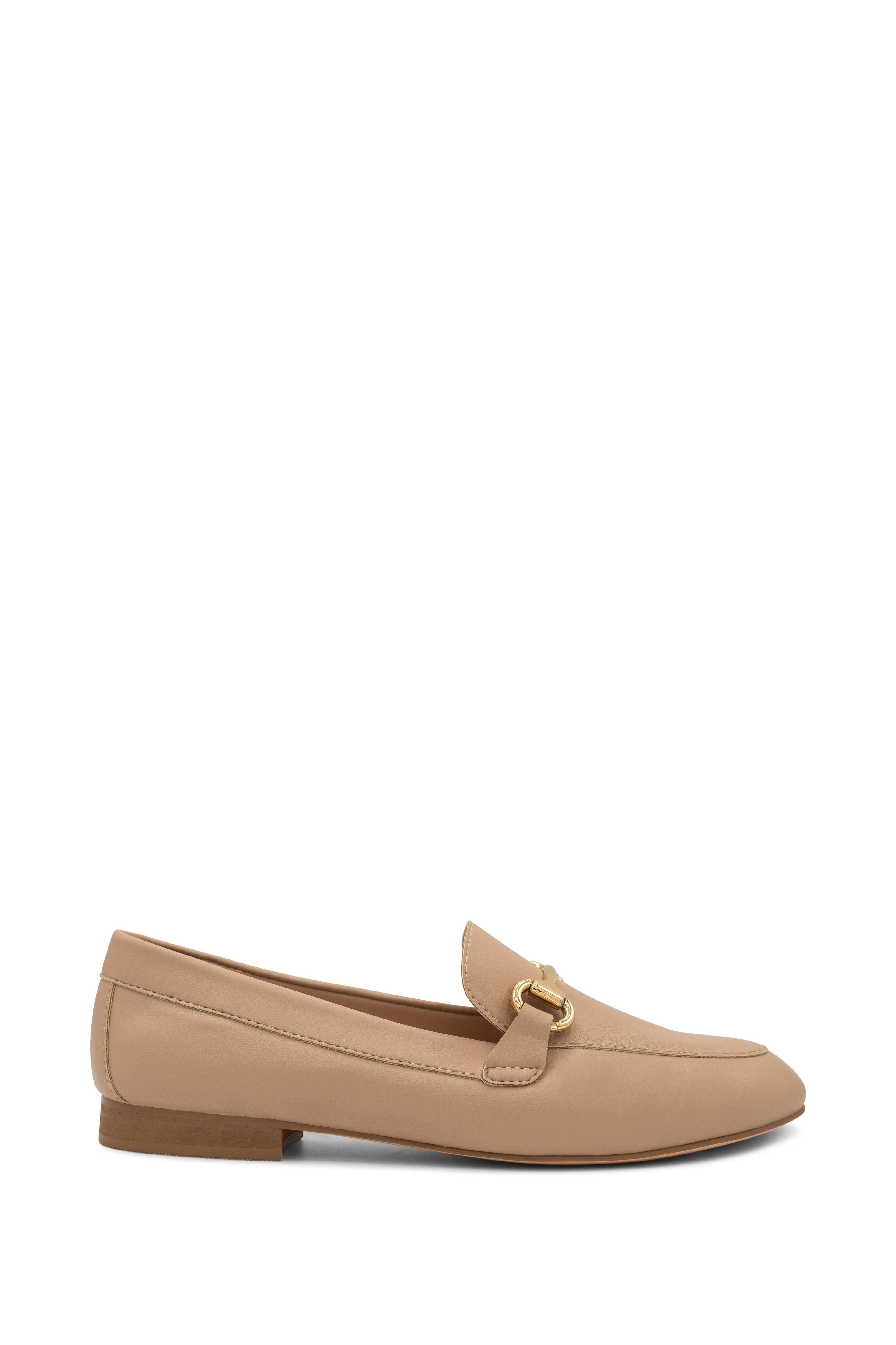 Paradox London Women's Faux Leather 'Christa' Flat Loafer Shoe in Nude | Size: 8