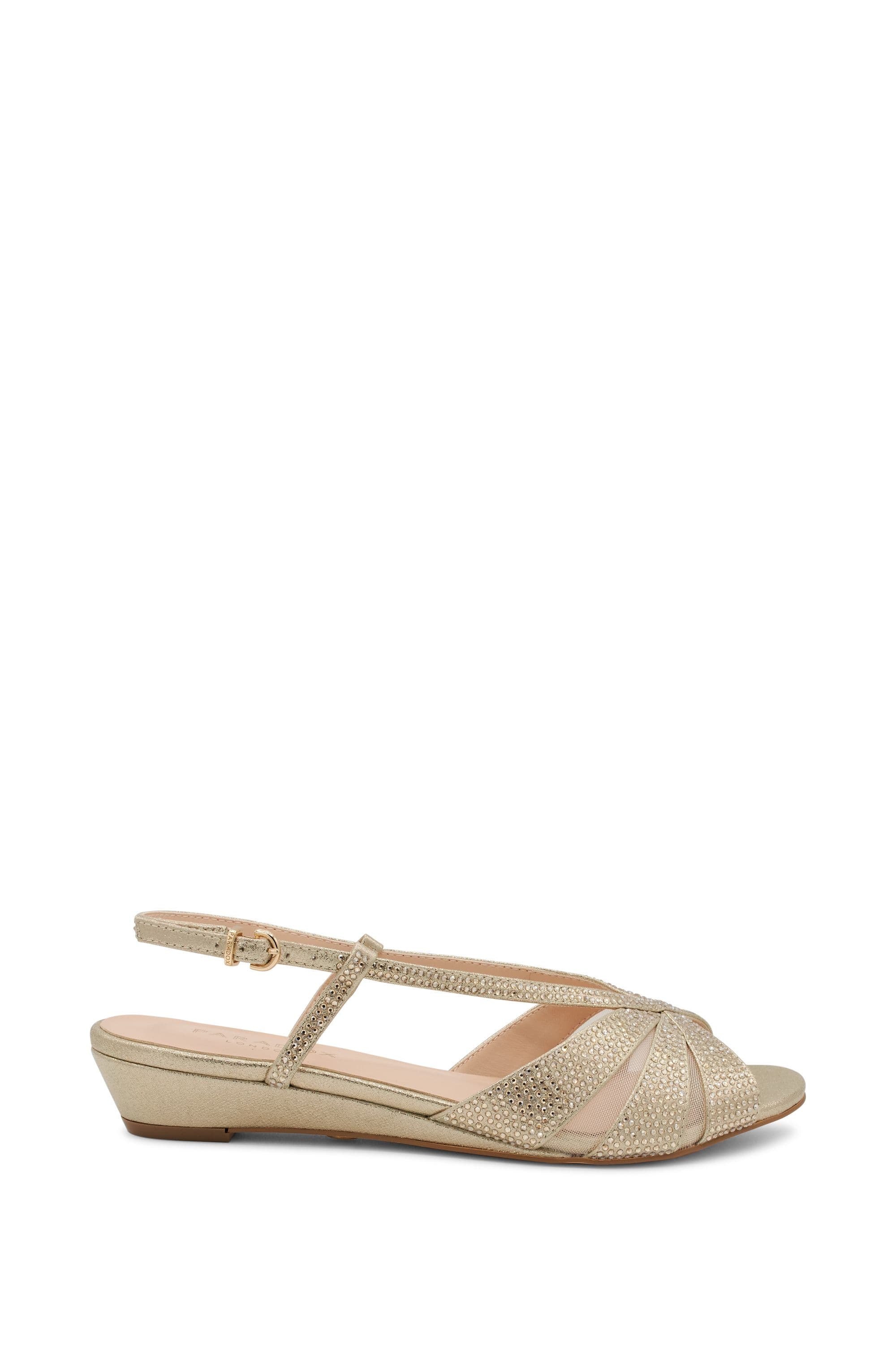 Paradox London Women's 'Juliette' Low Heel Wedge Sandals in Gold | Size: 8