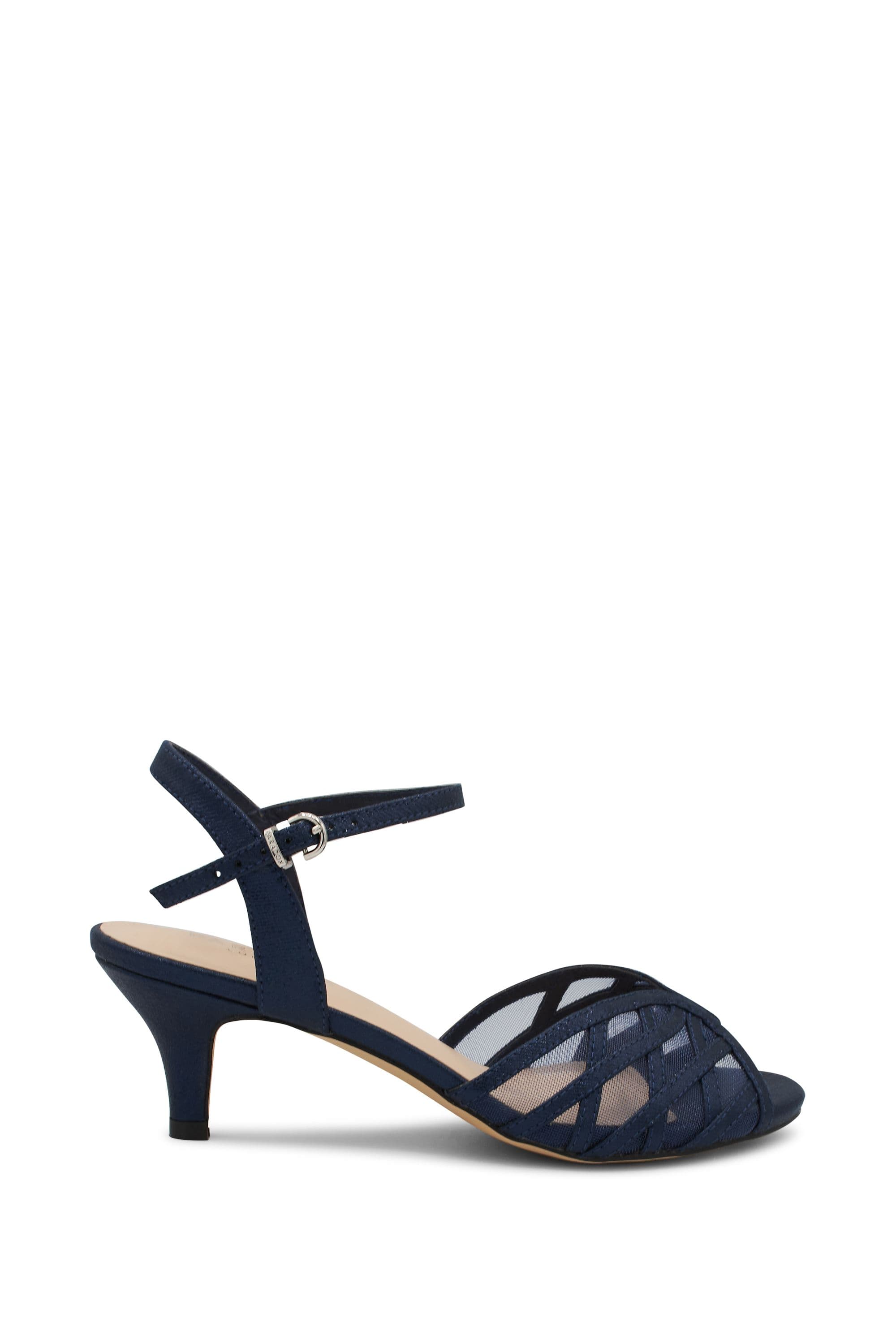 Paradox London Women's Marielle Glitter Kitten Heeled Sandals in Navy | Size: 5
