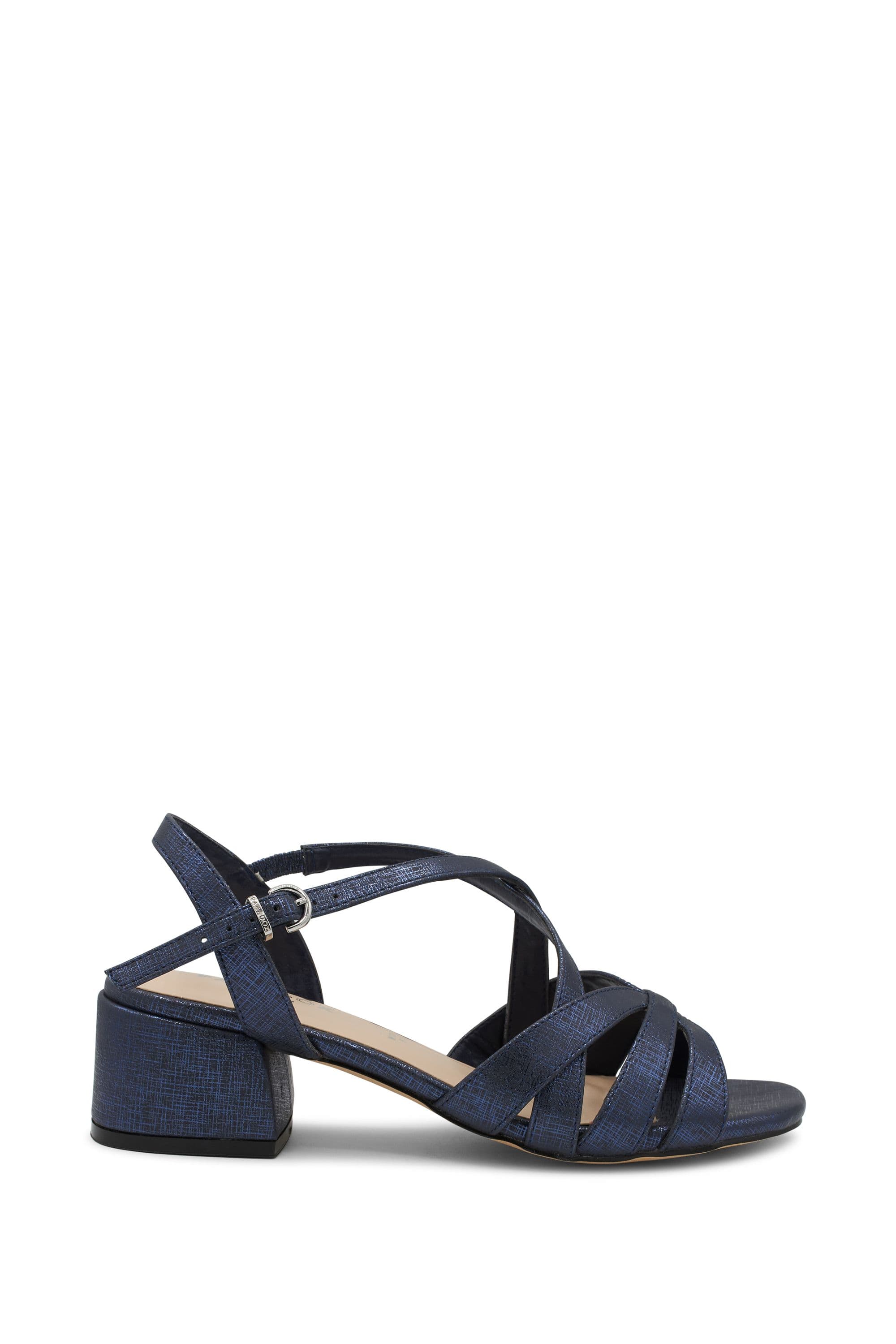 Paradox London Women's 'Nerissa' Wide Fit Block Heel Sandal in Navy | Size: 9