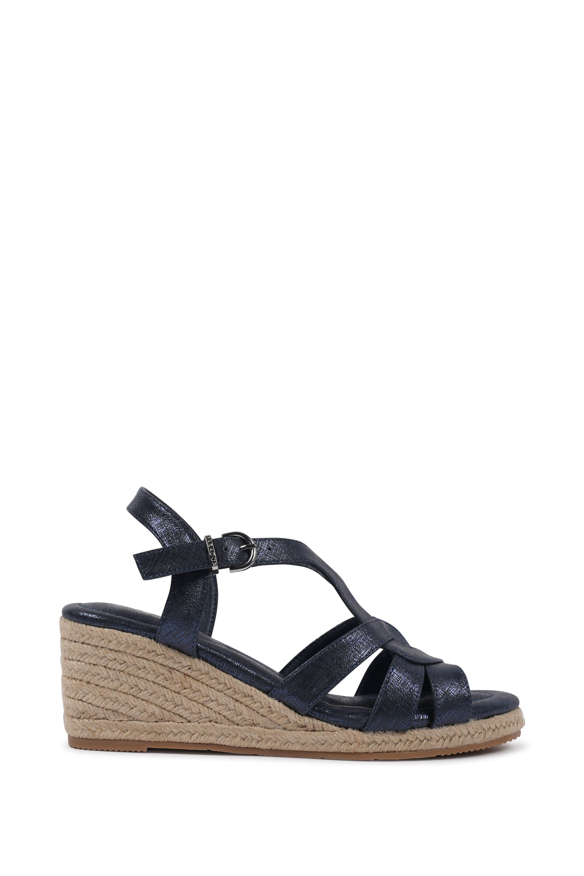 Paradox London Women's Valerie Comfort Espadrille Wedge Sandals in Navy | Size: 5