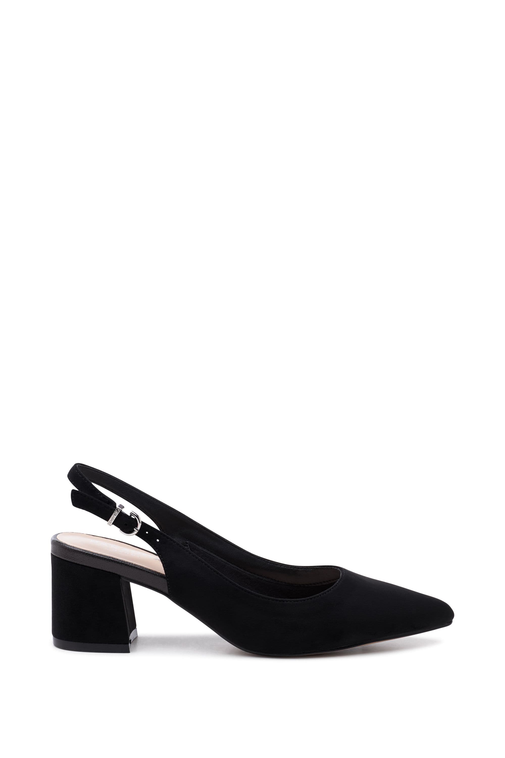 Paradox London Women's 'Isadora' Block Heel Slingback Court Shoes in Black | Size: 6