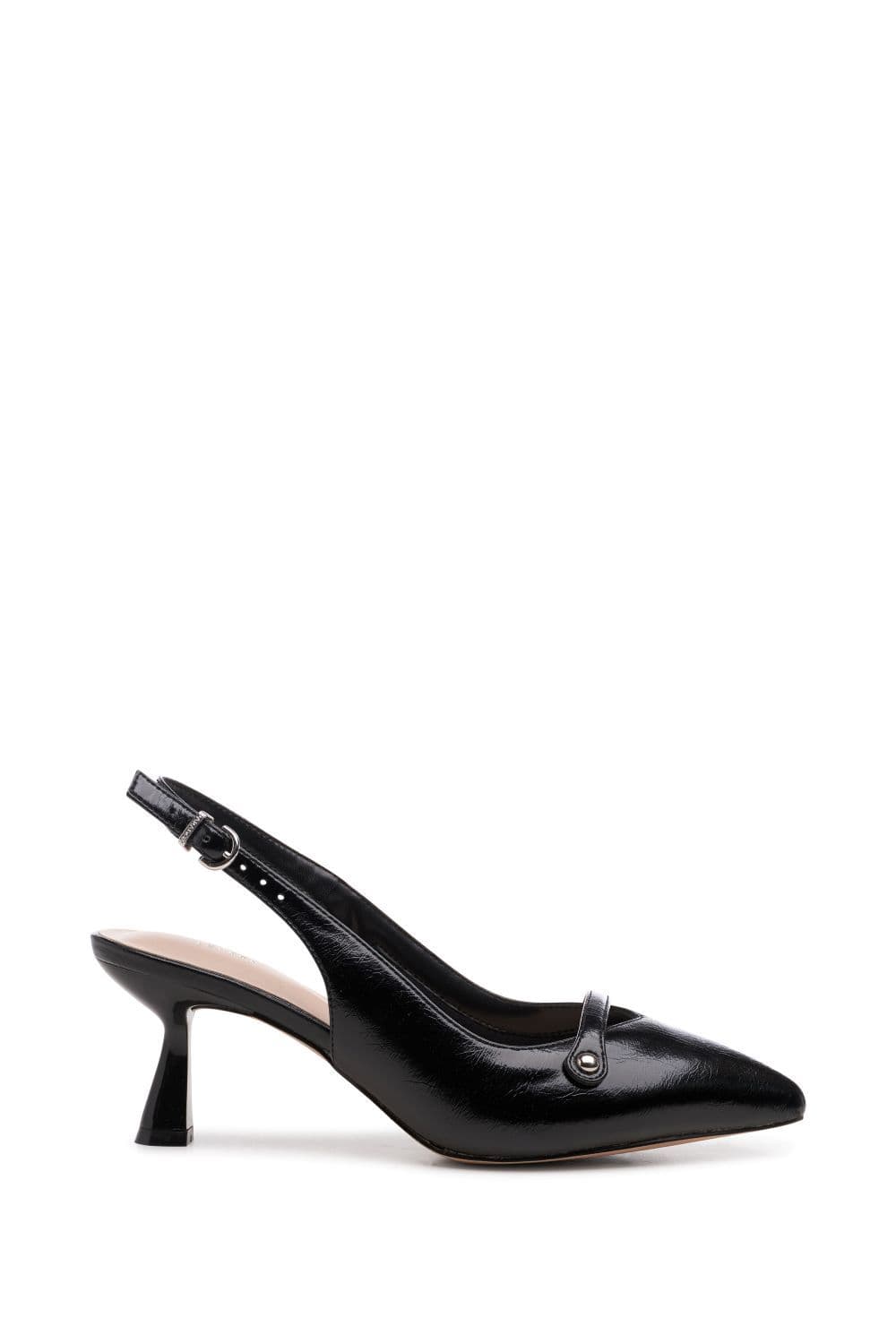 Paradox London Women's 'Florentine' Wide Fit Mid Heel Sling Backs in Black | Size: 6E