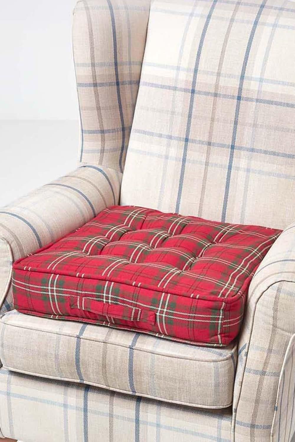 Edward Tartan Cotton Armchair Booster Cushion