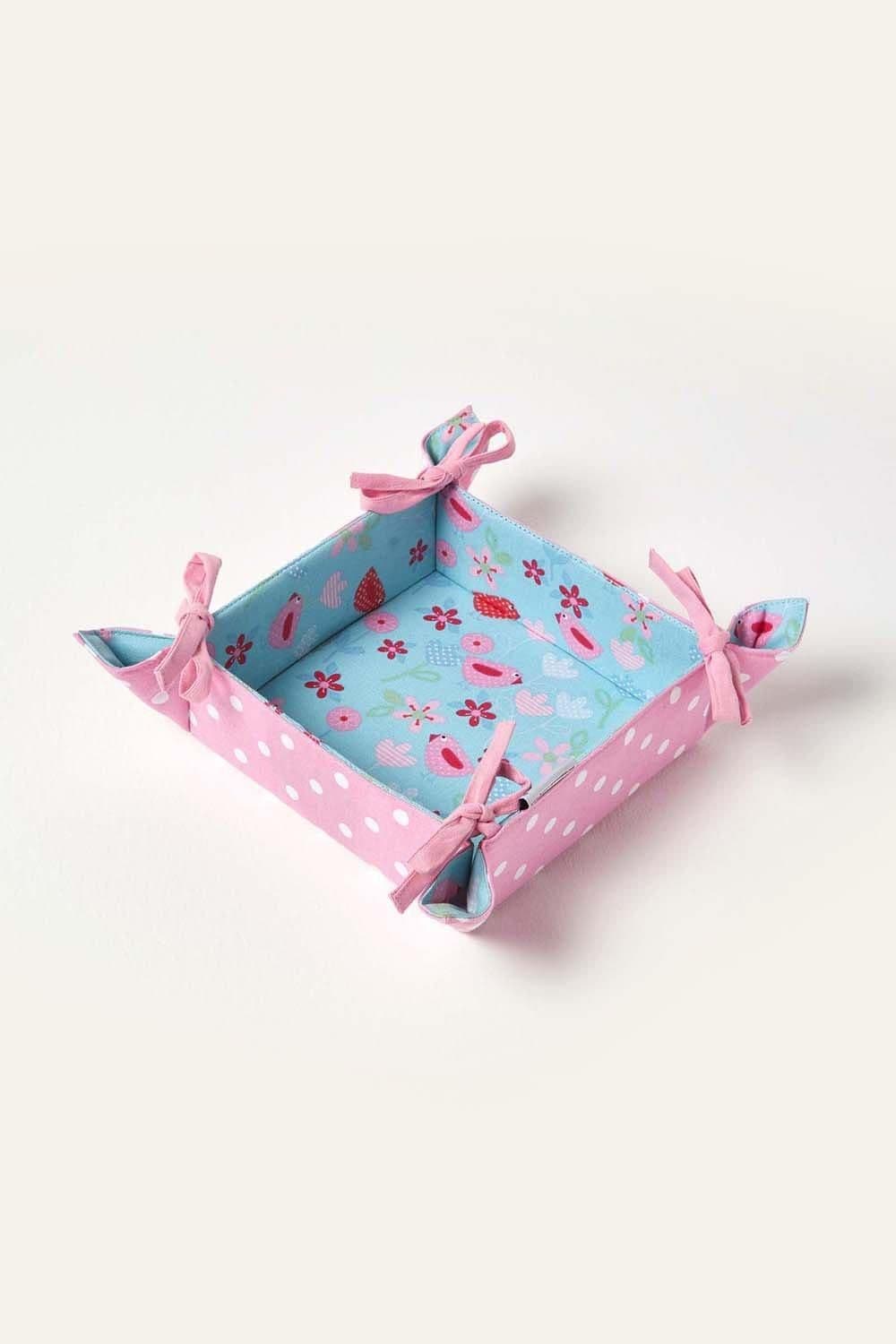 Bird & Flowers Reversible Bread Basket