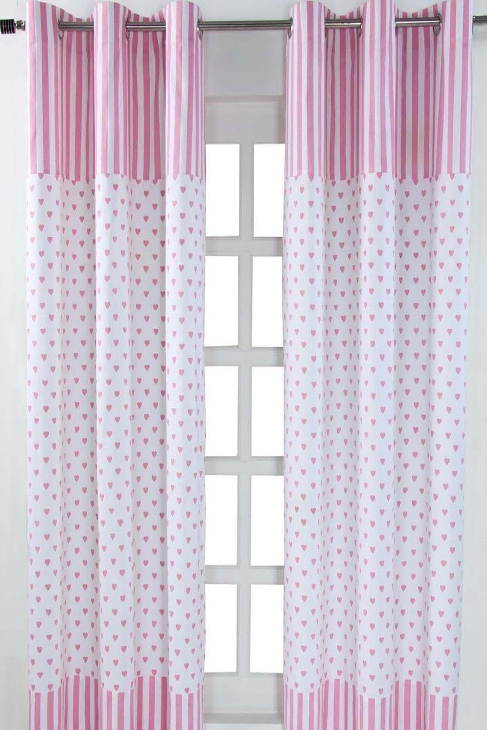 Love Hearts Ready Made Eyelet Curtain Pair