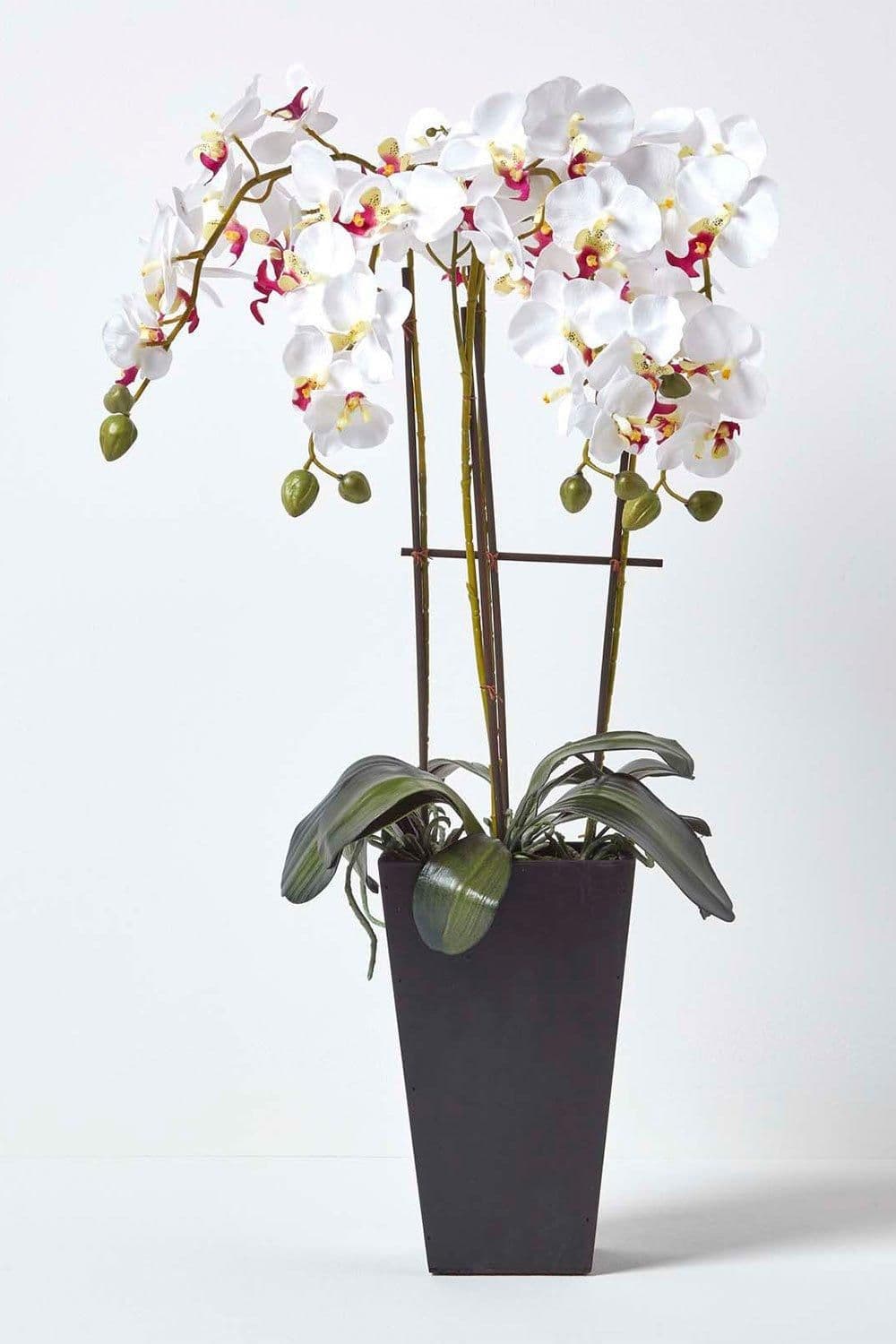 Artificial Flowers White Orchid Pot 70 cm