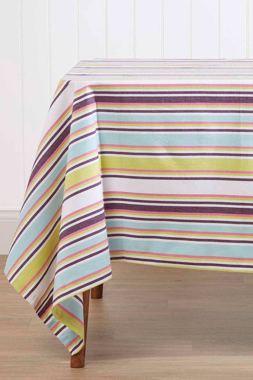 Striped Cotton Tablecloth 137cm x 178cm