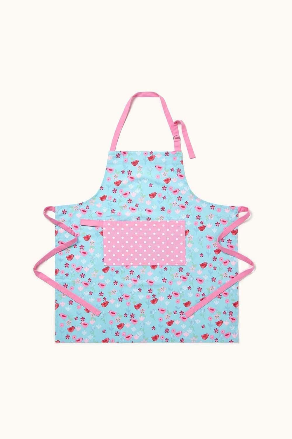 Birds Flowers Cotton Apron