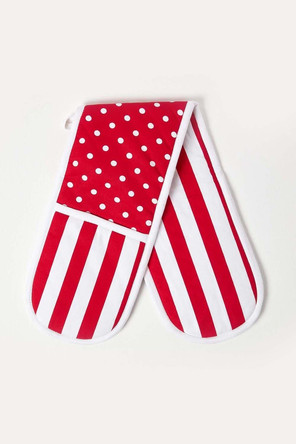 Polka Dot Cotton Double Oven Glove