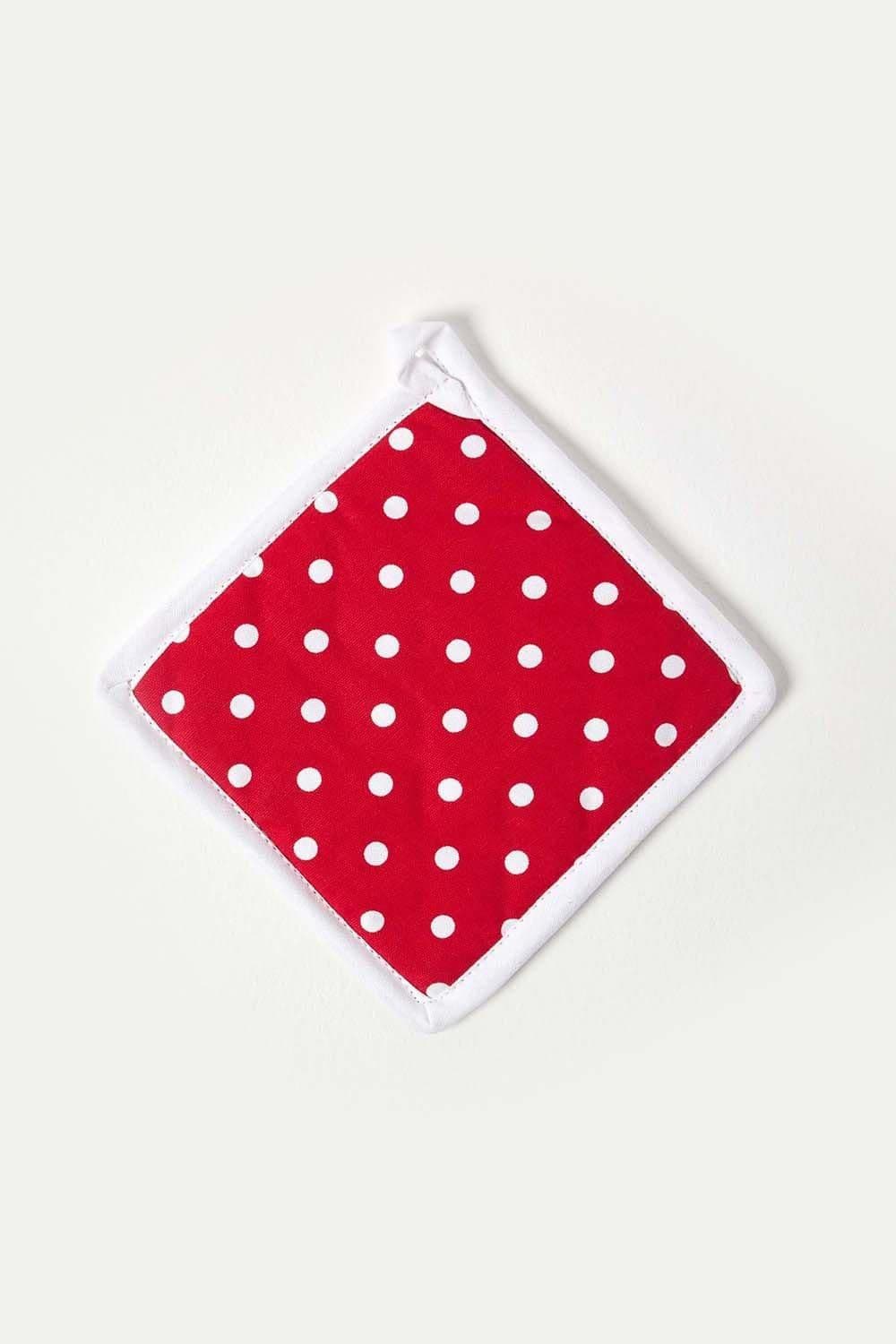 Cotton Polka Dot Red Pot Holder