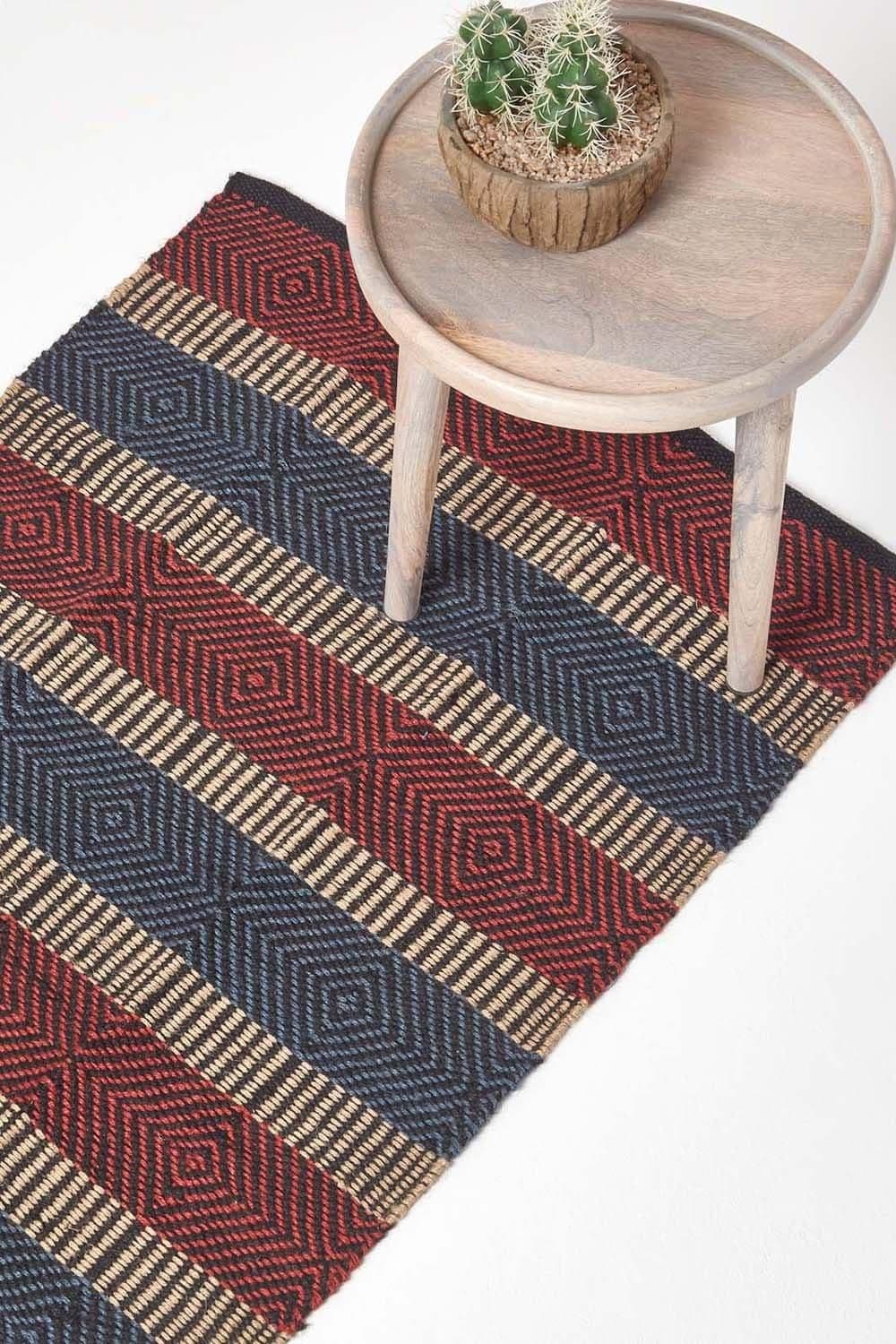 Striped Jute Hall Runner 66 x 200 cm