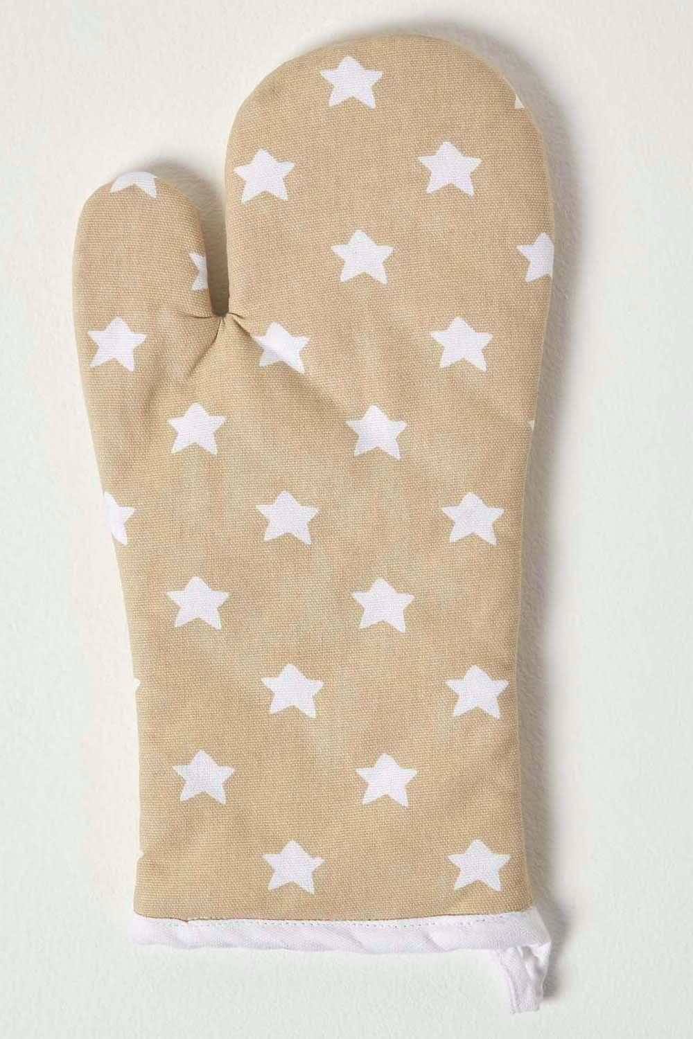 Cotton Stars Beige Oven Glove