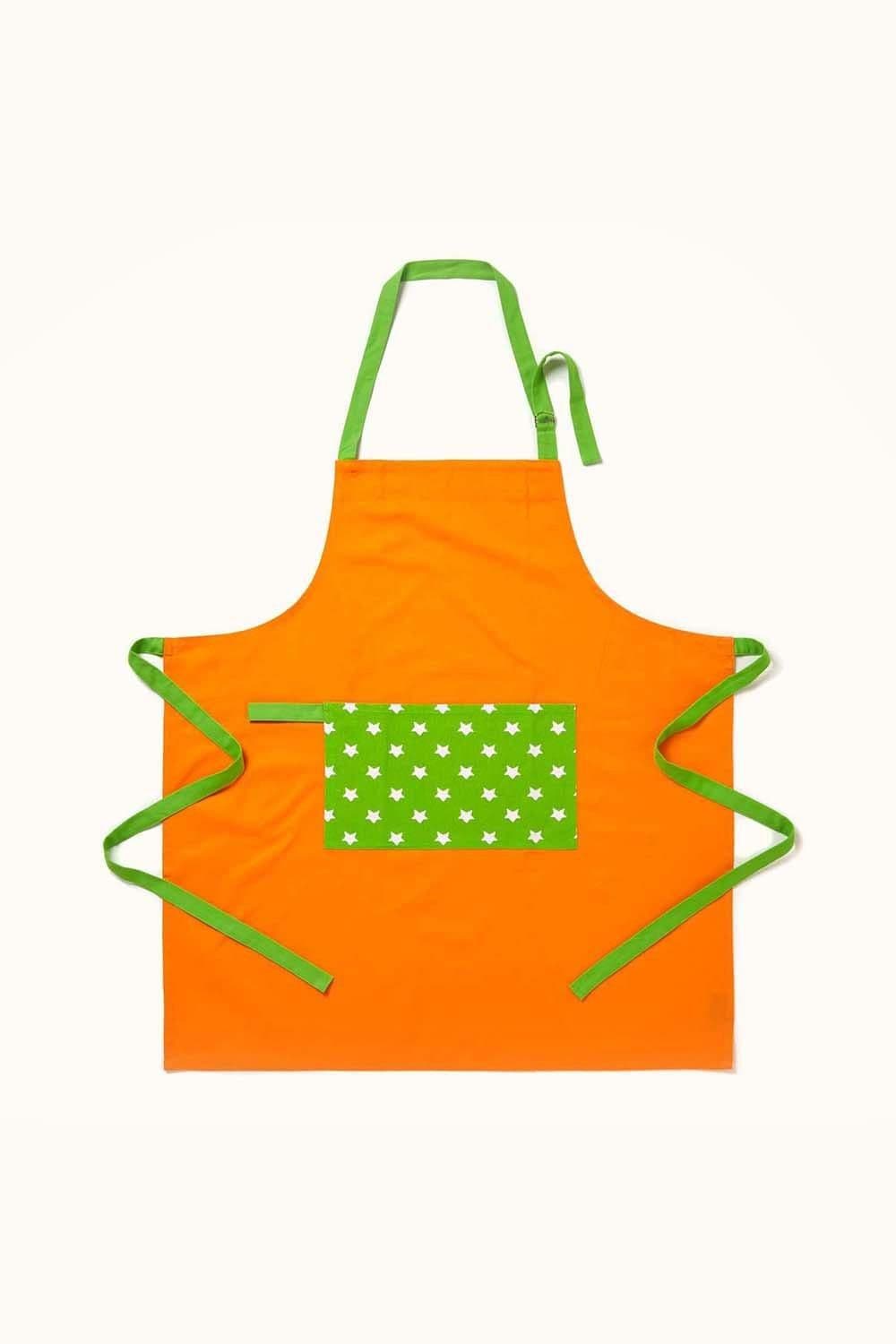 Orange Stars Cotton Apron