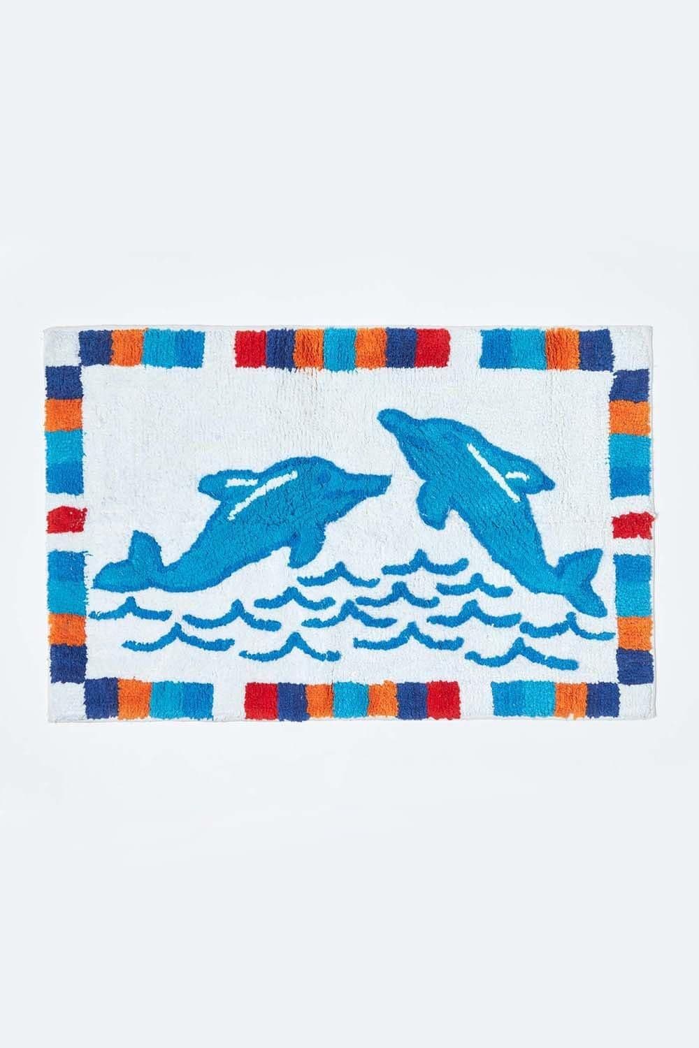 Cotton Tufted Washable Dolphins Rug