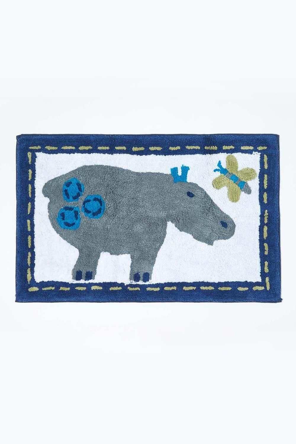 Cotton Tufted Washable Hippo Rug