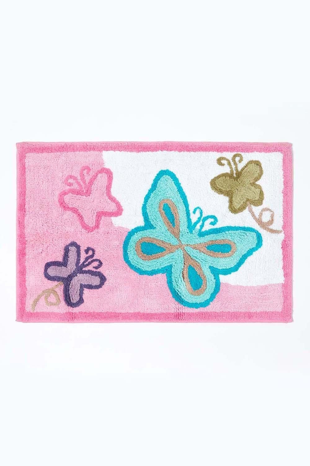 Cotton Tufted Washable Butterfly Rug