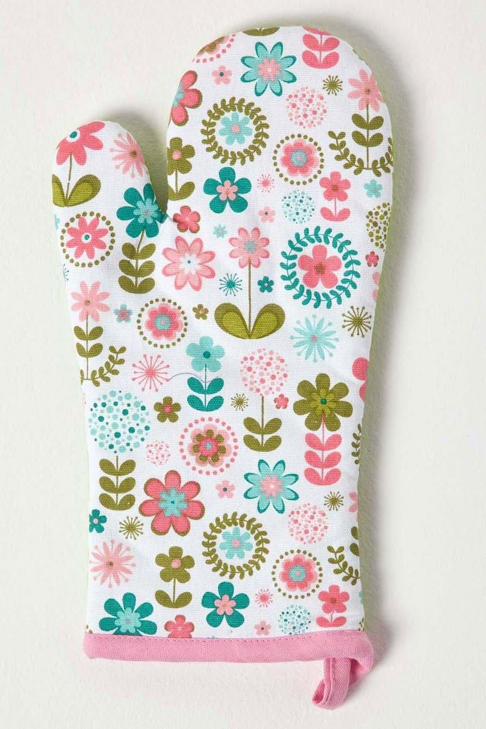 Retro Flower Cotton Oven Glove