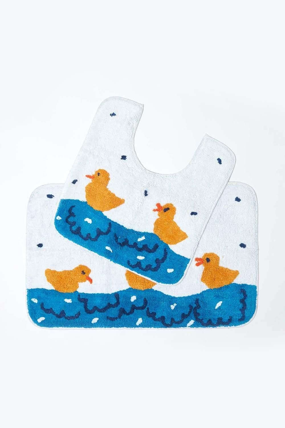 Duck Pond Bath Mat Pedestal Set