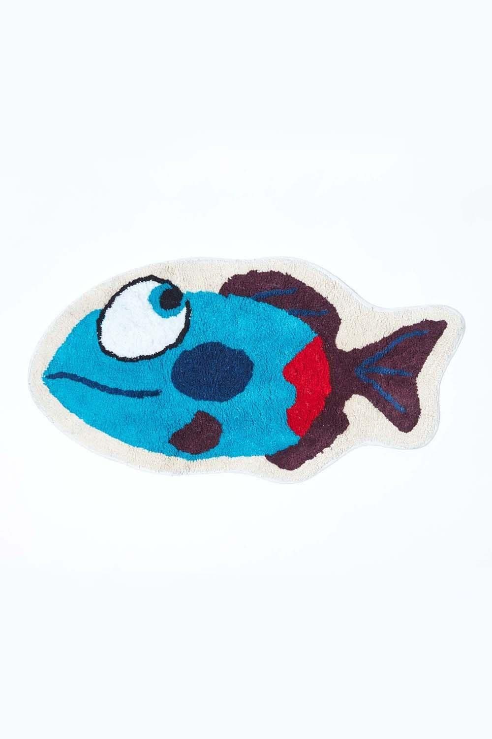 Cotton Tufted Washable Fish Rug