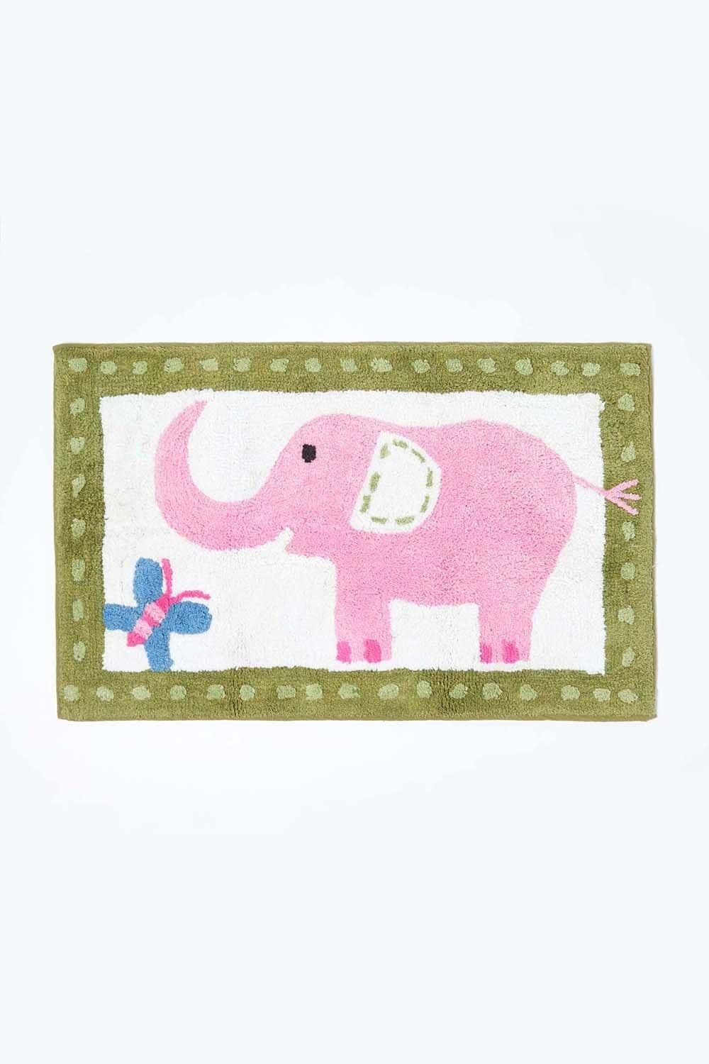 Cotton Tufted Washable Elephant Rug