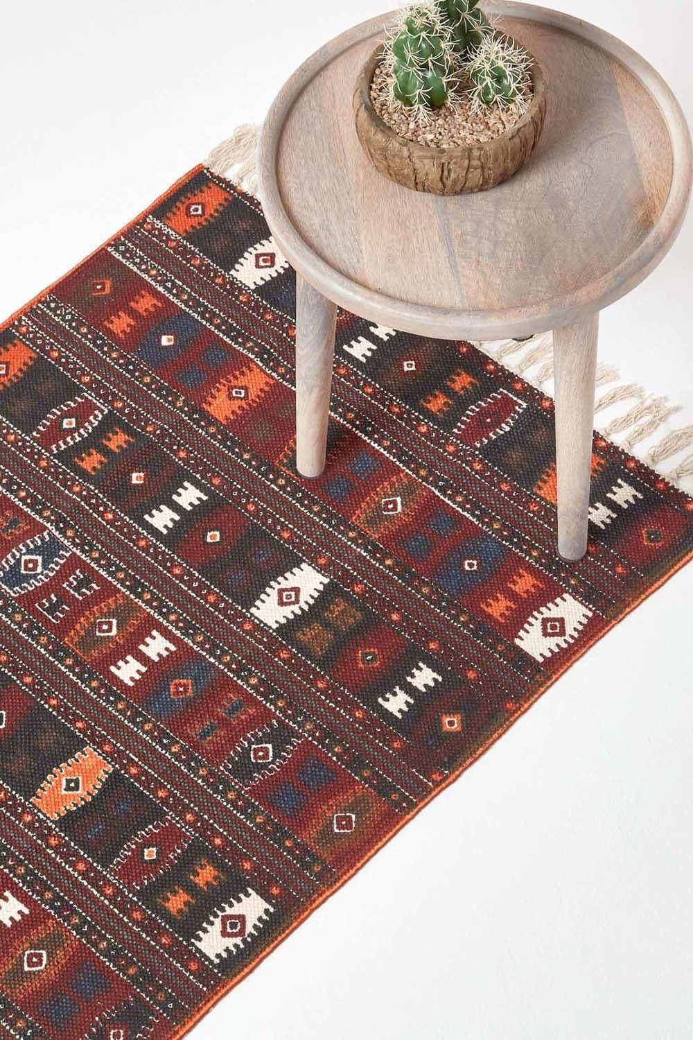 Cotton Kilim Printed Hall Runner 66 x 200 cm
