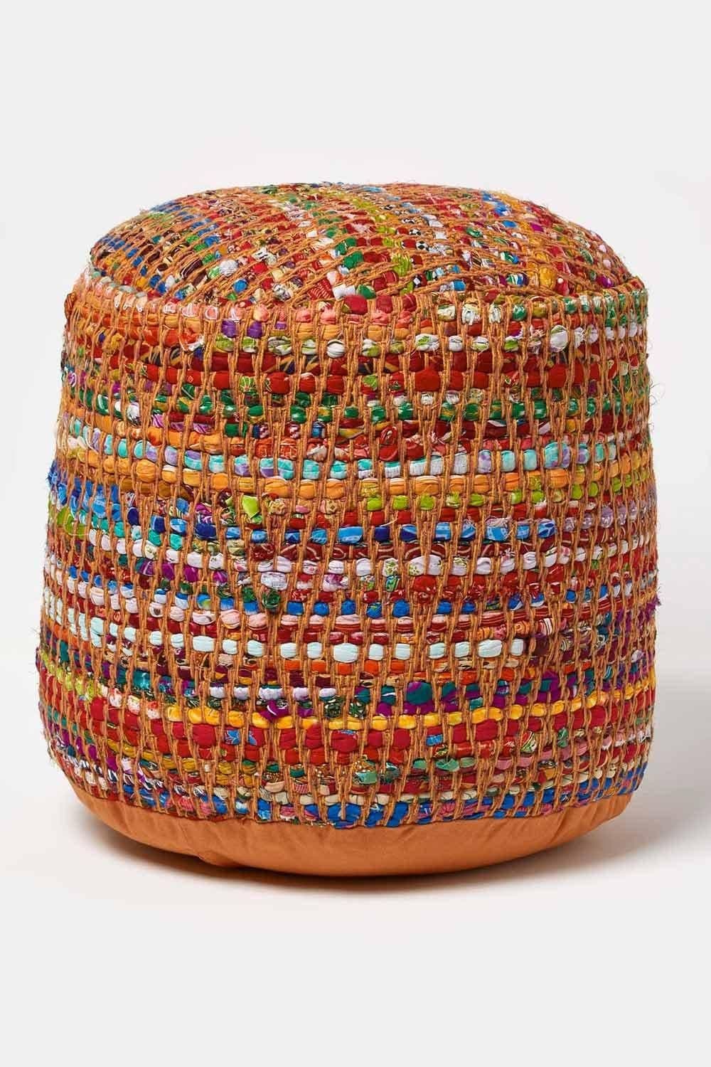 Chindi Design Circular Bean Filled Pouffe