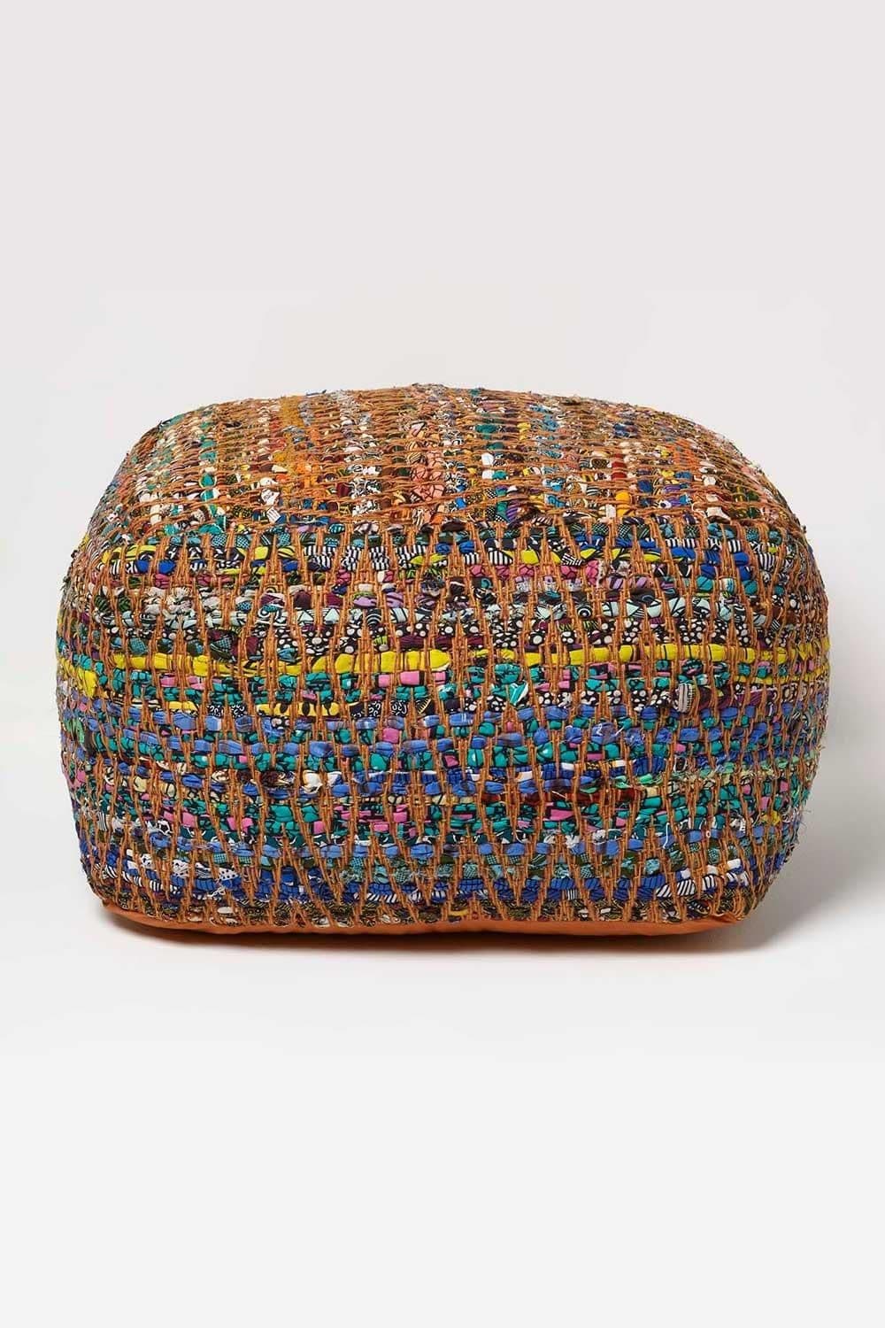 Chindi Design Bean Filled Pouffe Large 60 x 60 x 30 cm