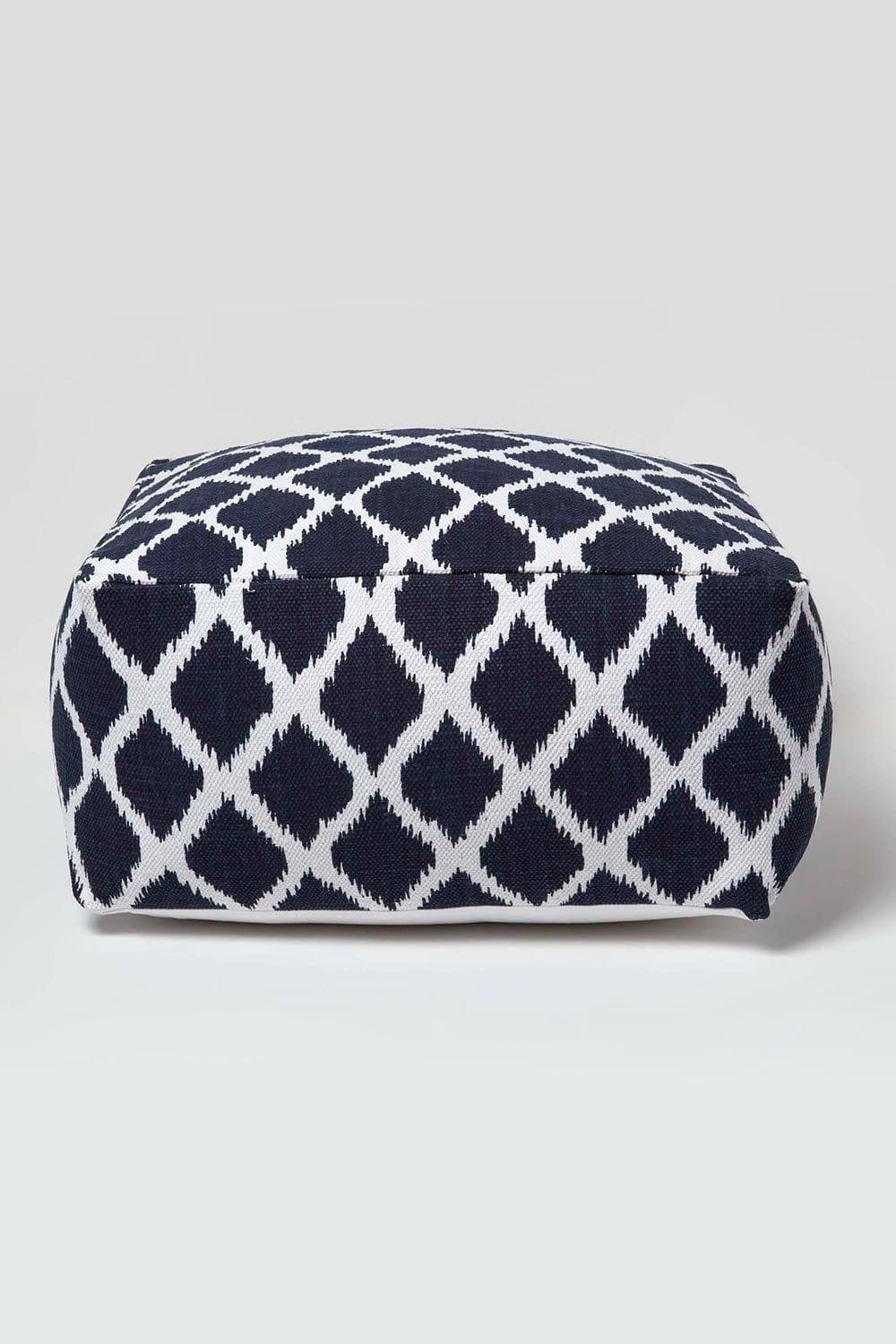 Large Ikat Design Square Pouffe