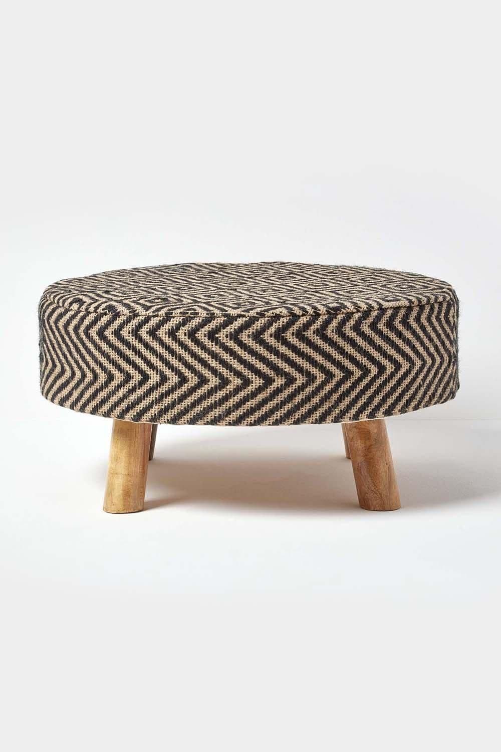 Circular Footstool Diamond Pattern