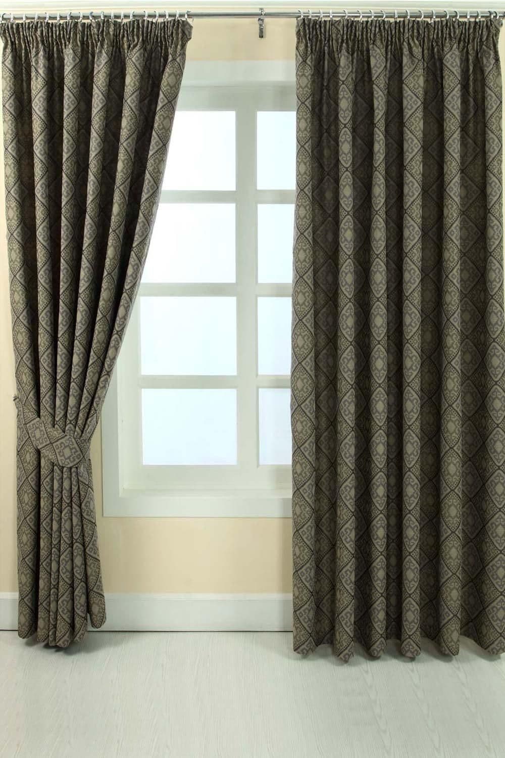 Jacquard Curtain Abstract Aztec Design Fully Lined