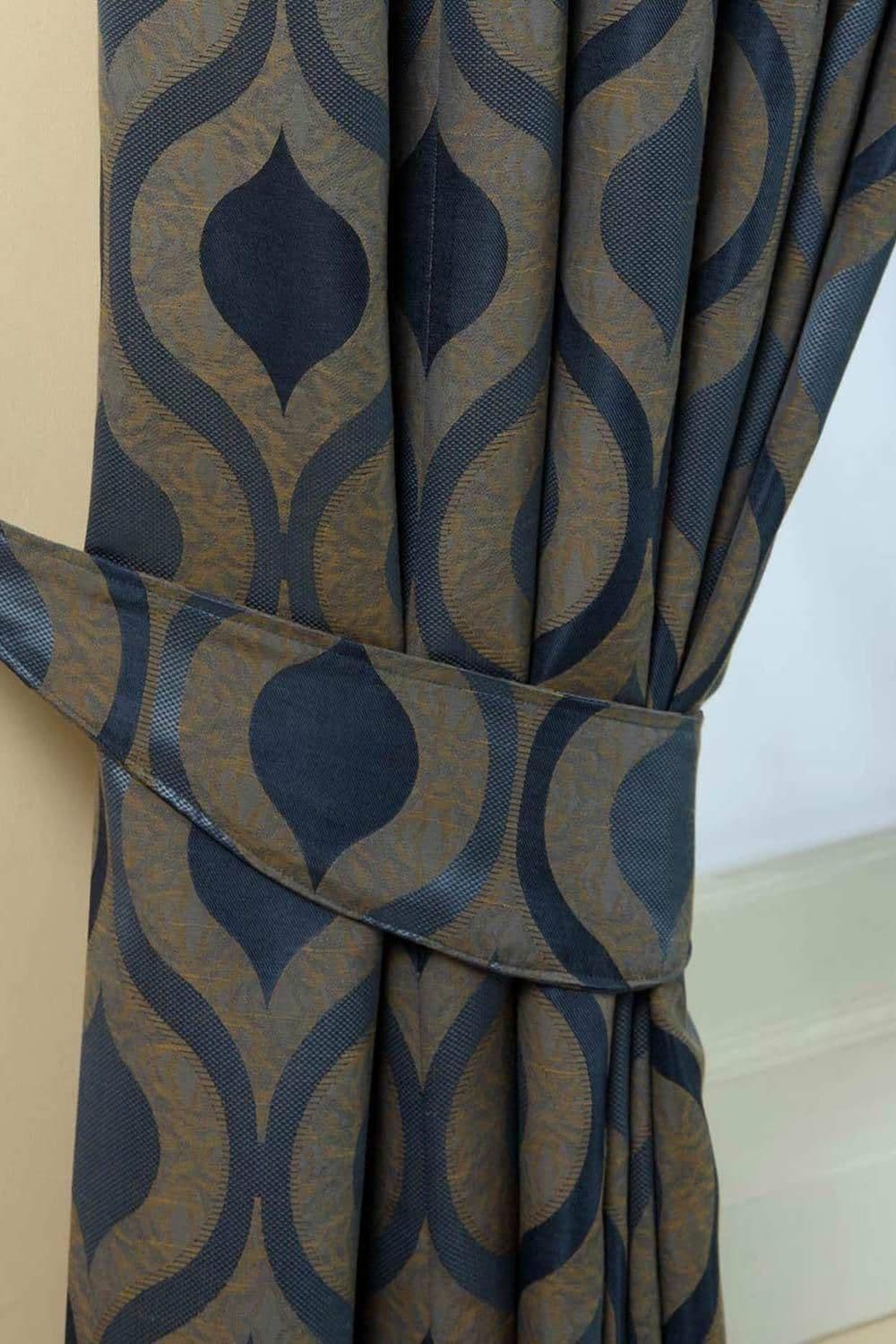 Modern Wave Jacquard Curtain Tie Back Pair