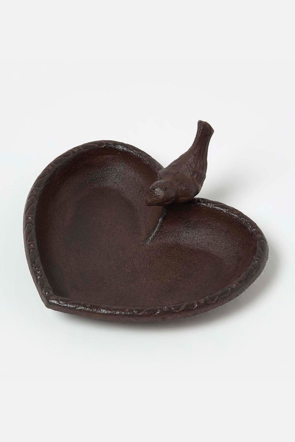 Decorative Bird Rustic Heart Bird Bath Cast Iron