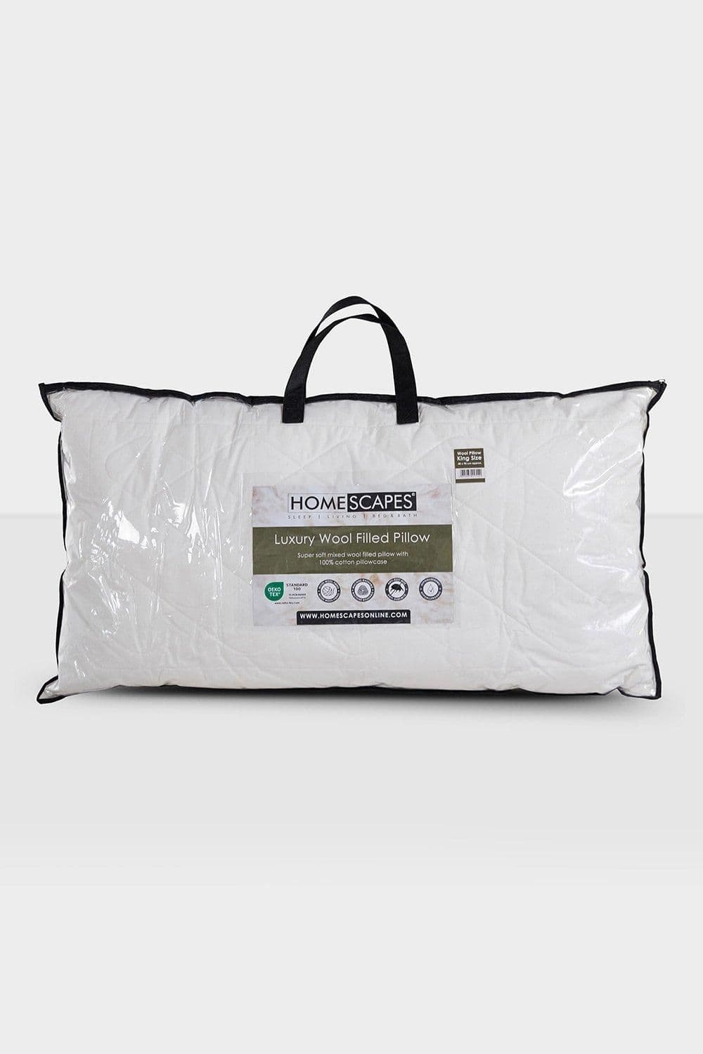 Premium Wool King Pillow Quilted Case 19 x 35"