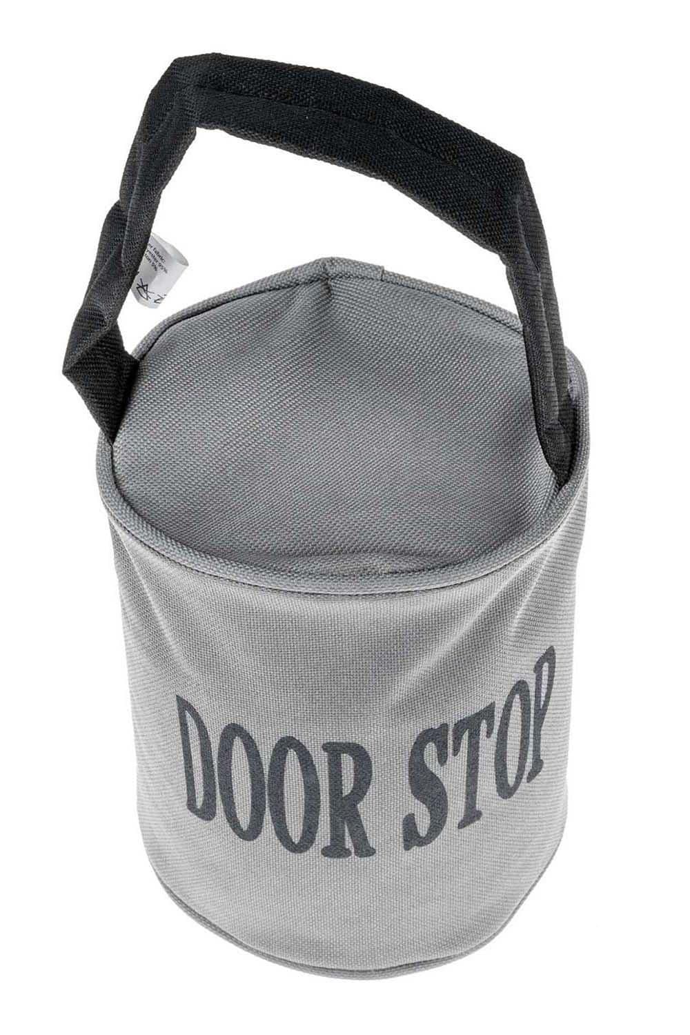 Grey Filled Fabric Door Stop Handle