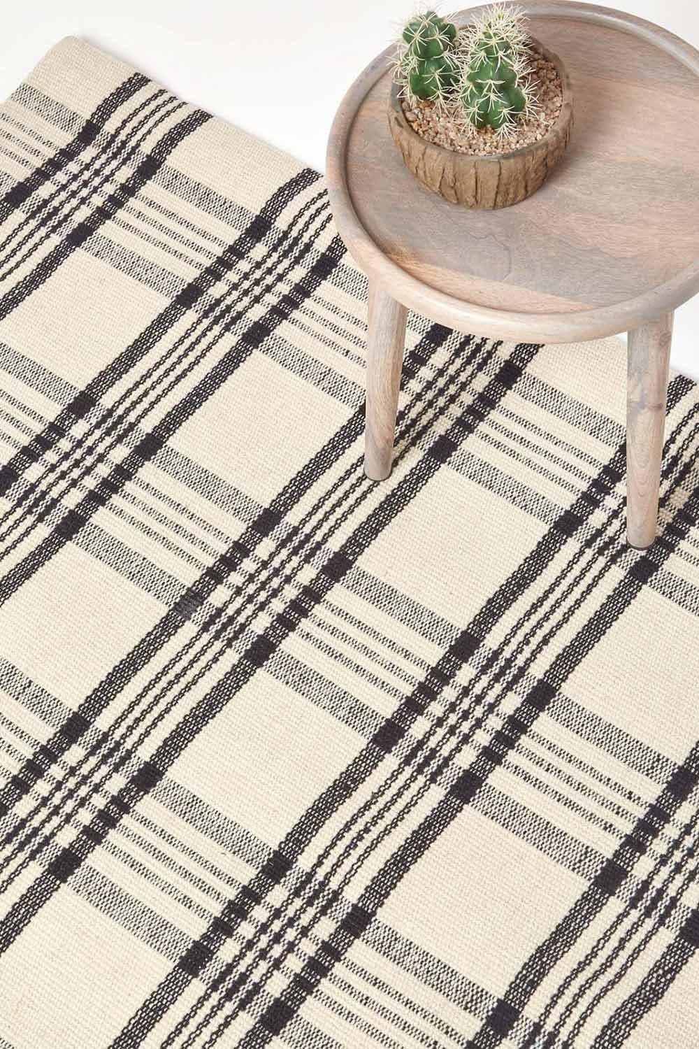 Logan Tartan Check Non Slip 100% Wool Hall Runner 66 x 200 cm
