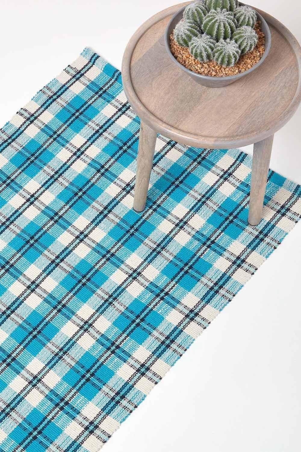 Irvine Handwoven Tartan 100% Cotton Rug 66 x 200 cm
