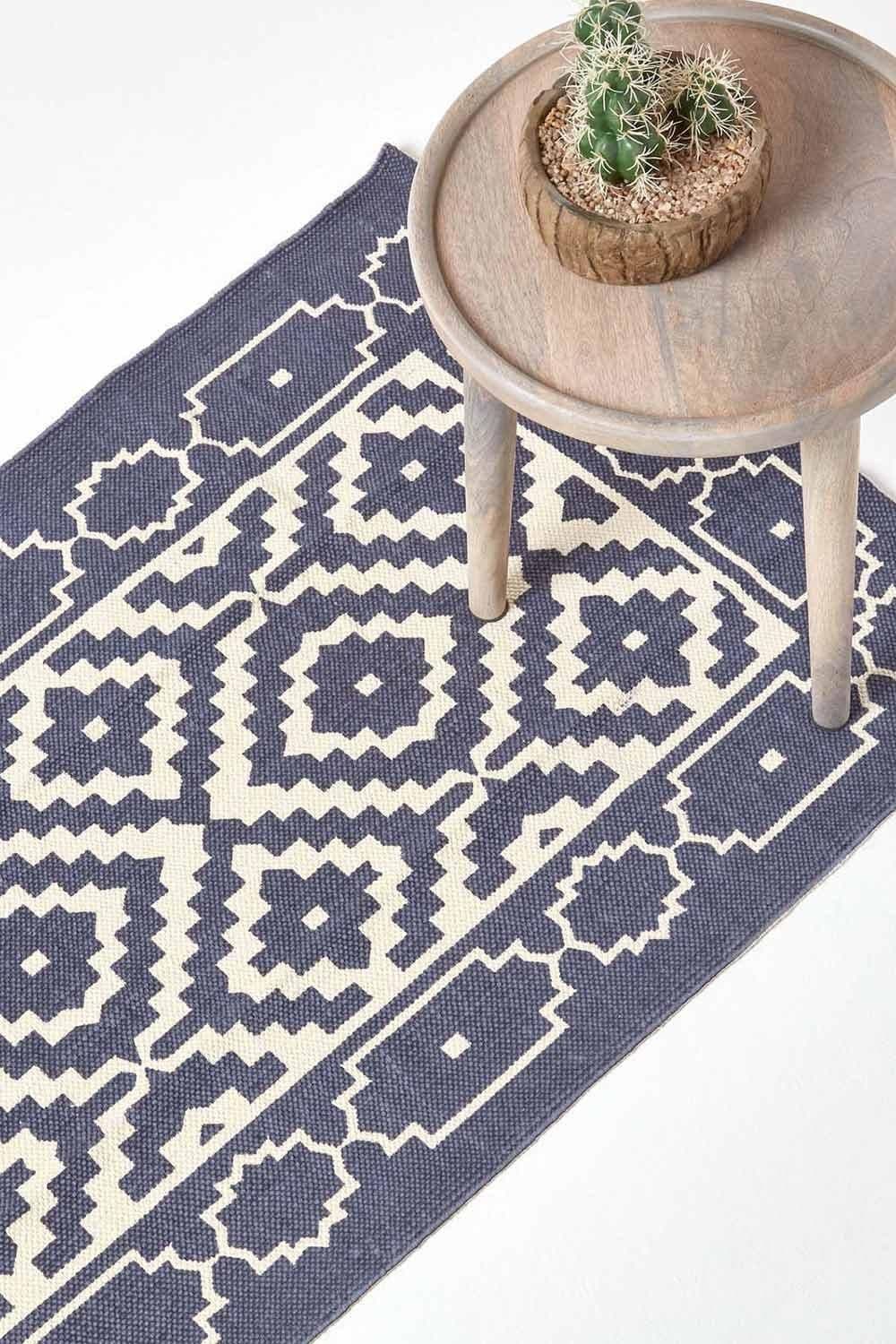 Halmstad Scandi Style Cotton Printed Rug 66 x 200 cm